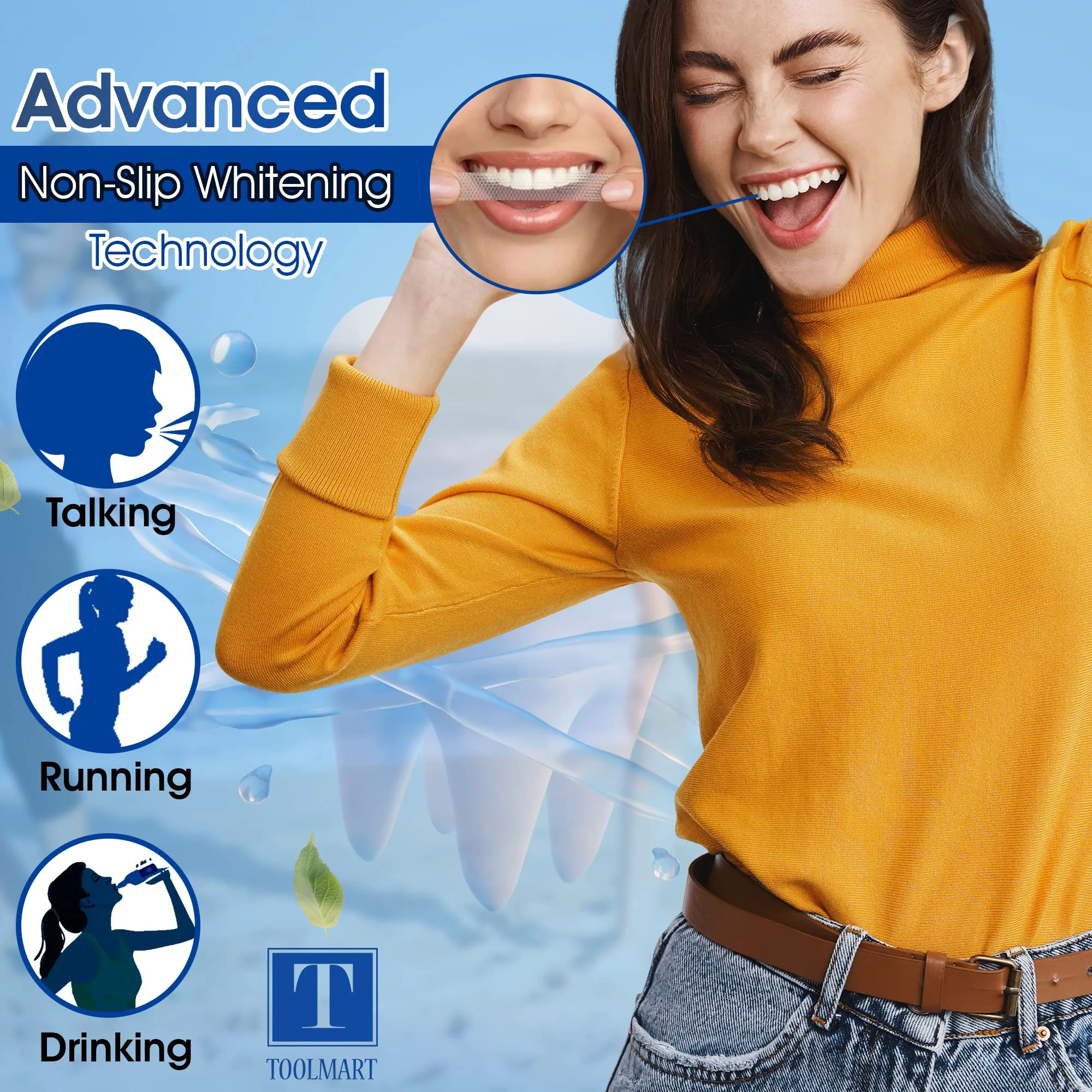 3D Teeth Whitening Strips 28 Pcs -Non Sensitive- Mint Flavor-Teeth Whitening Kit Advanced Teeth Whitener Strips Whitening Teeth Tooth Whitening Strips for White Teeth