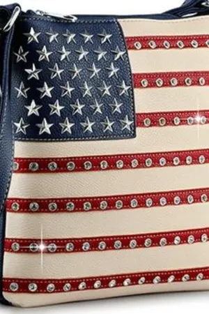 American Flag Rhinestone Crossbody Sling