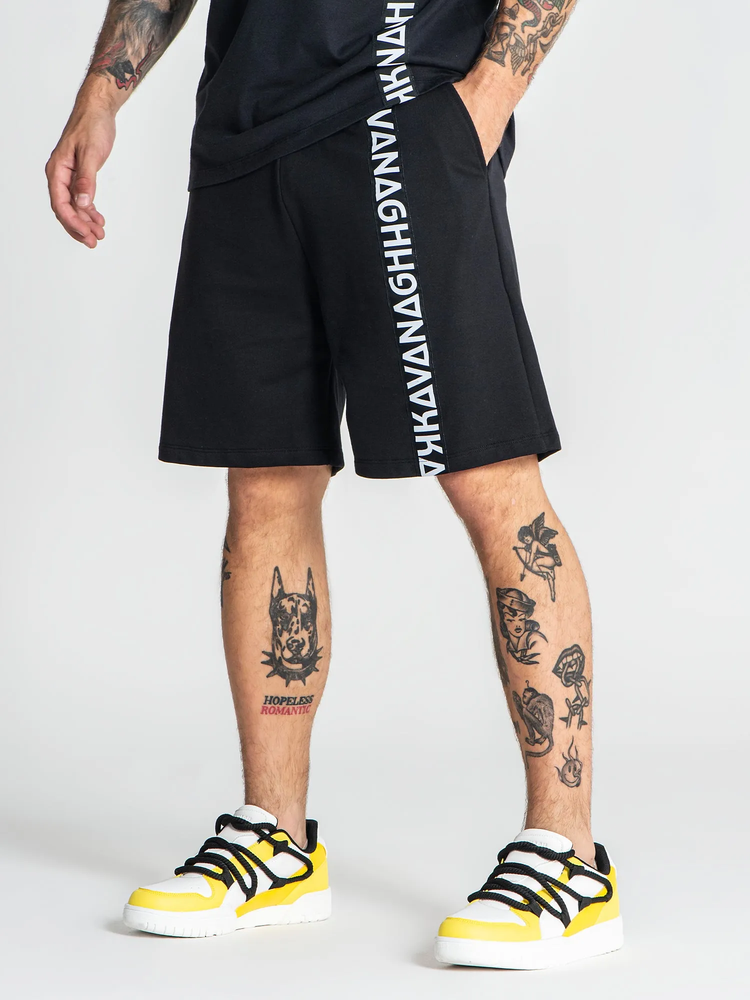 Black Futura Tape Shorts