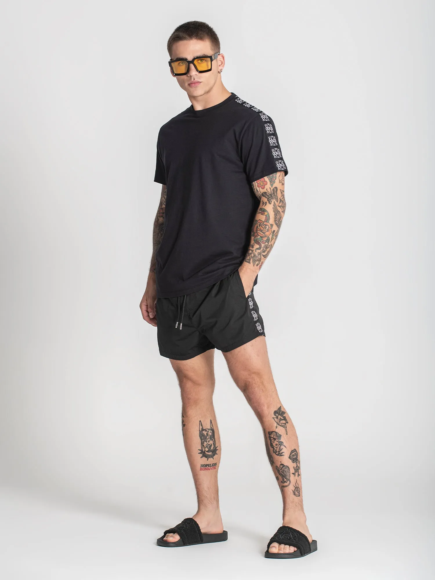 Black Nouveau Tape Tee