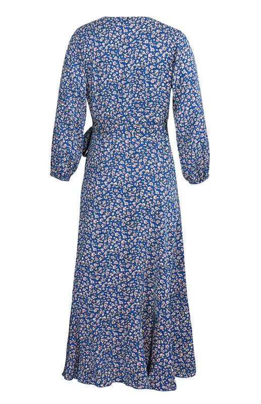 Bohemian Blossom Floral Lantern Sleeve Dress - Lightweight Rayon Blend Choice