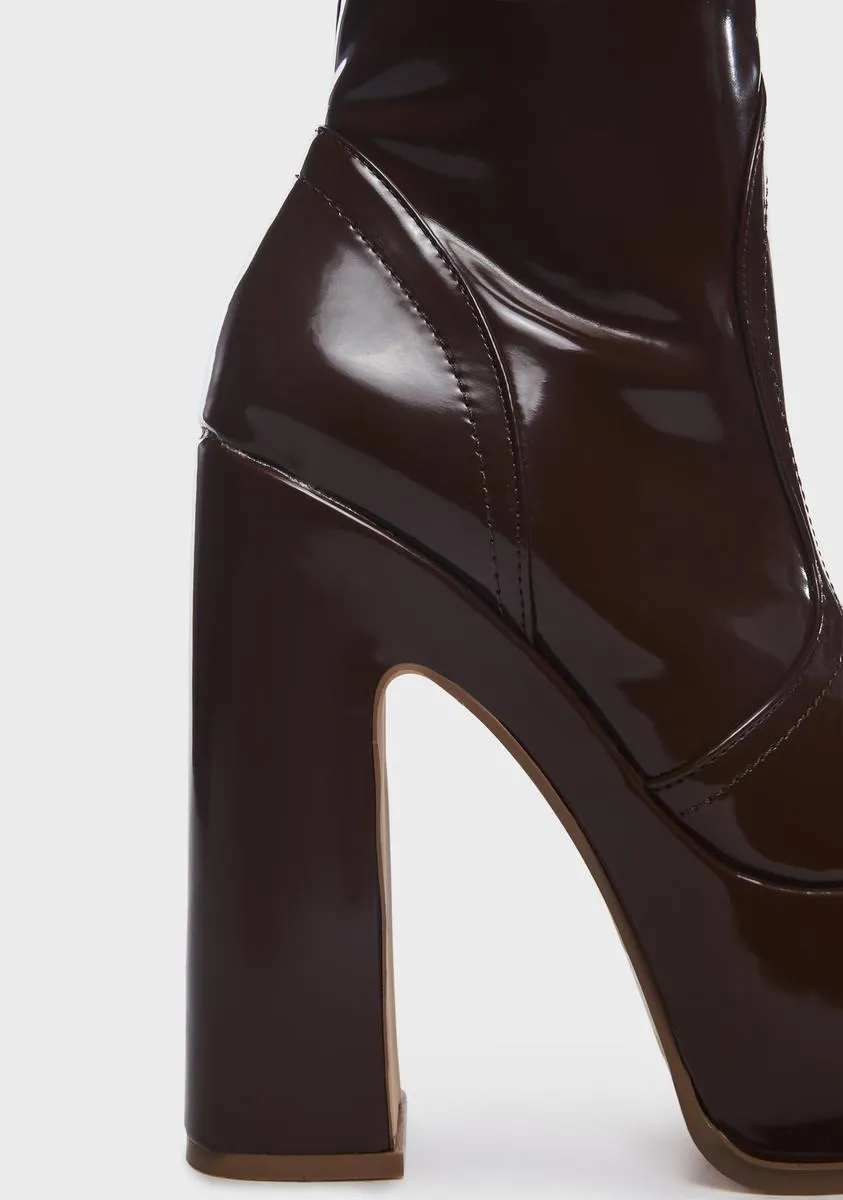 Brown Caputo Platform Boots