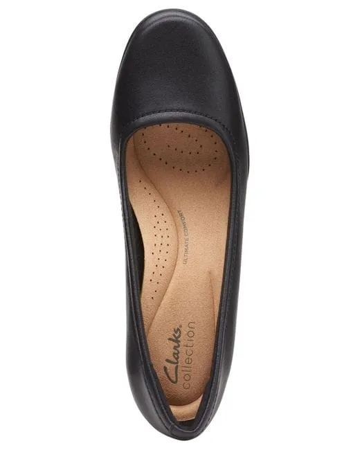 Clarks Women's Emily Belle Pumps- Black Leather