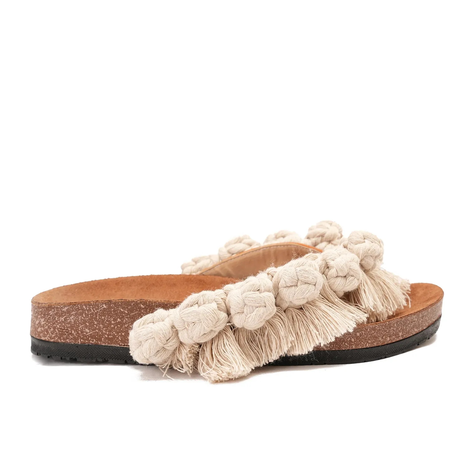 Flip-flops featuring circles - Beige