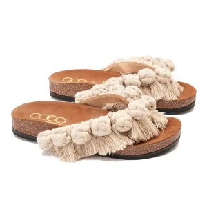 Flip-flops featuring circles - Beige