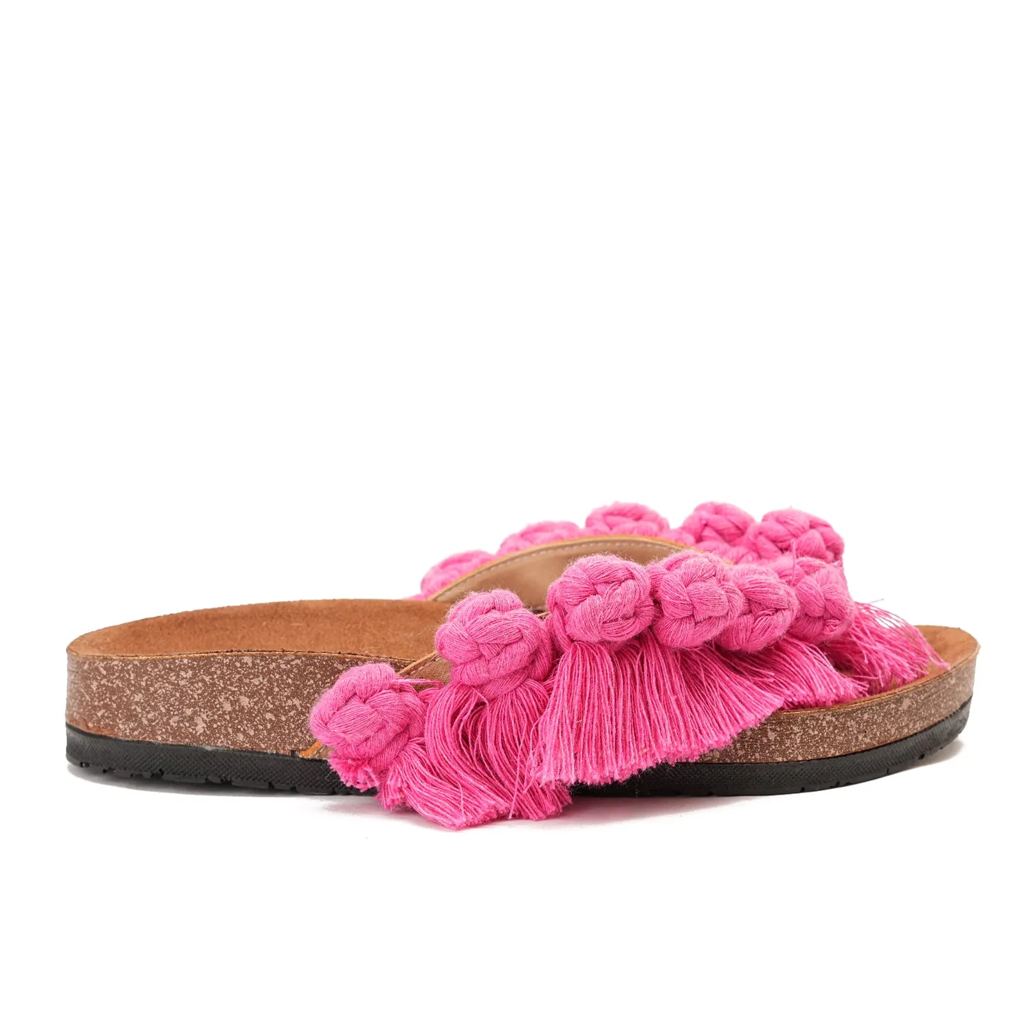 Flip-flops featuring circles - Fuchsia