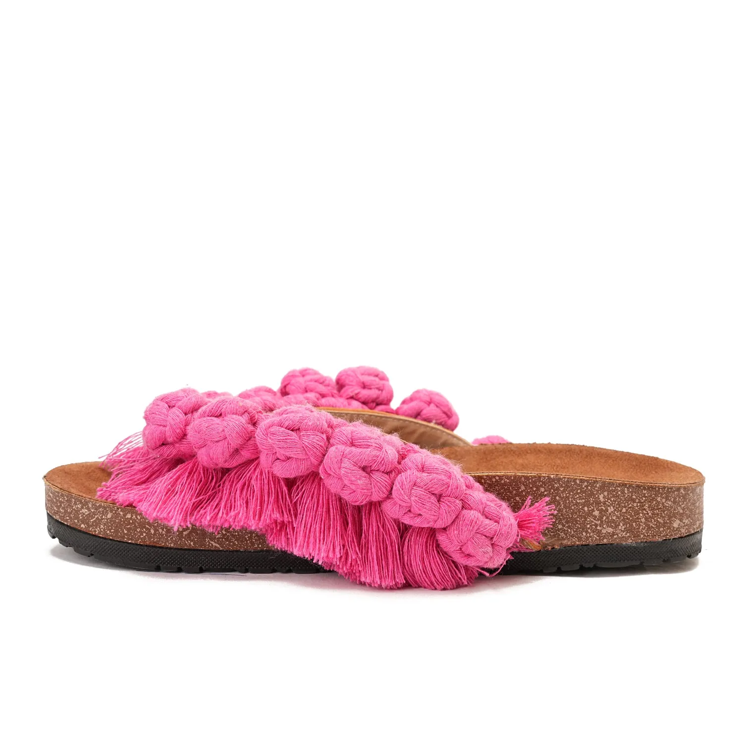 Flip-flops featuring circles - Fuchsia