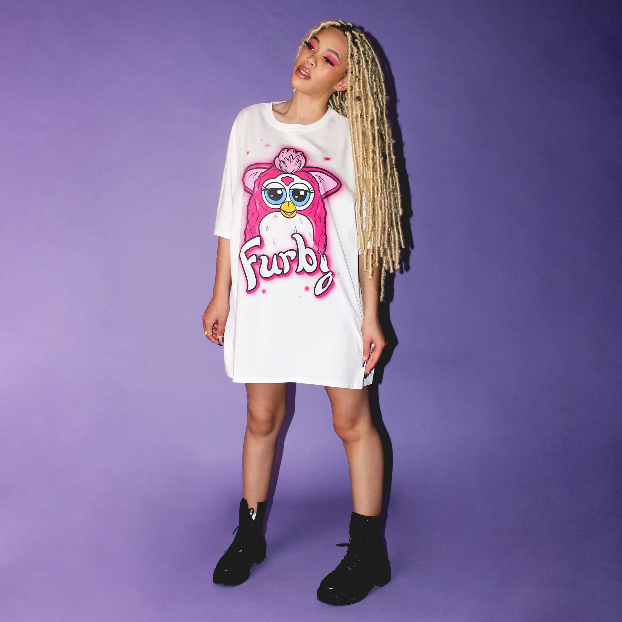 Furby Airbrush T-Shirt Dress