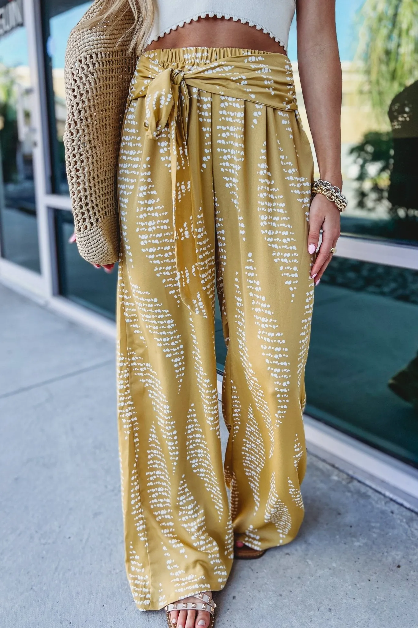 Good As Gold Front Tie Pants