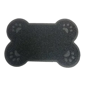 Happy Pet Dog Bone Shaped Pet Feeding Mat Black