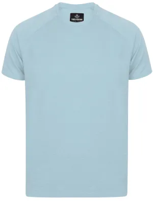 Huron Ribbed Crew Neck T-Shirt in Cornflower Blue