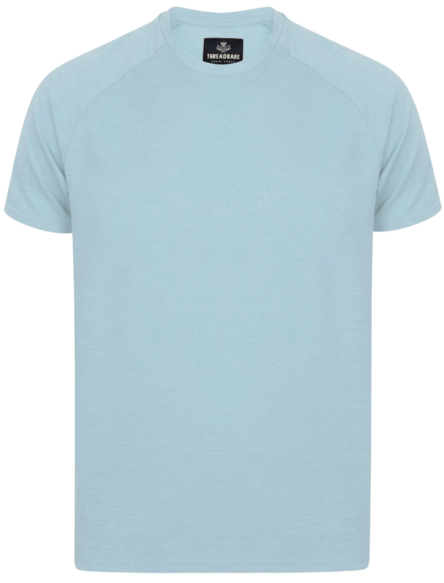 Huron Ribbed Crew Neck T-Shirt in Cornflower Blue