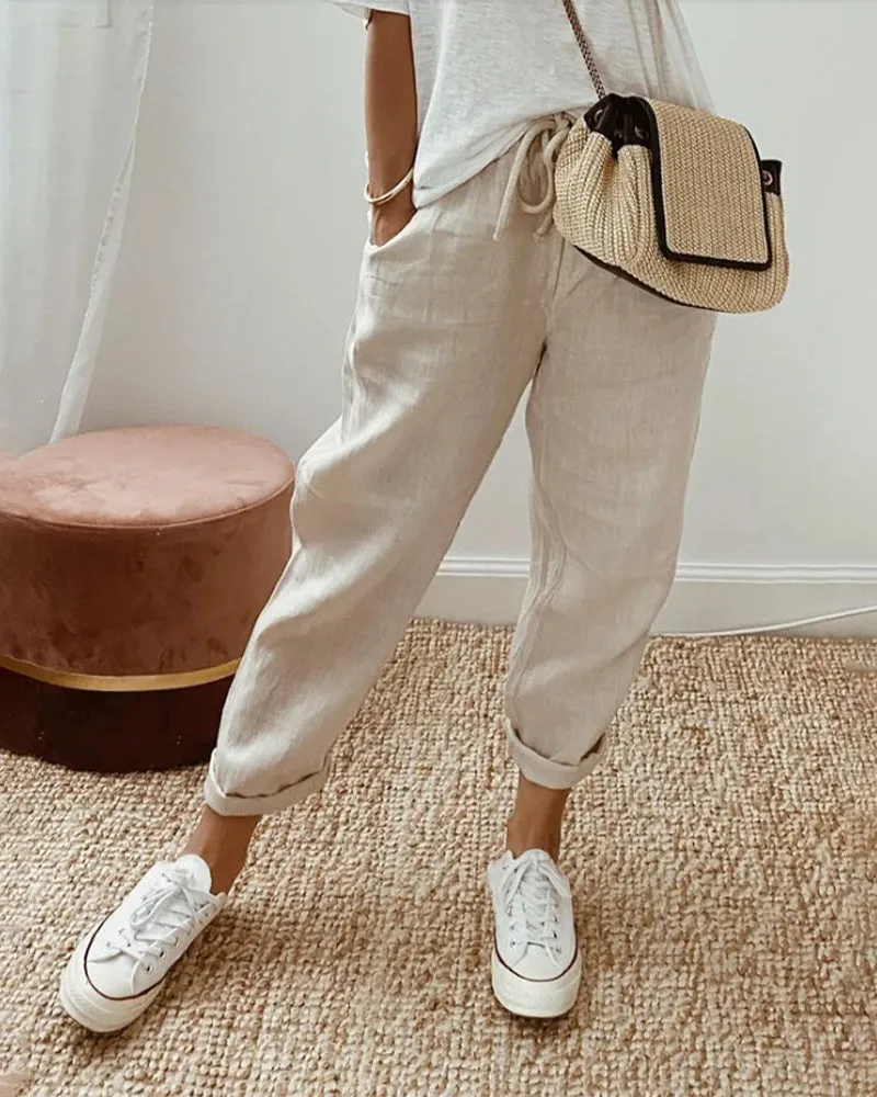 Ivyshape | Cotton & Linen Pants