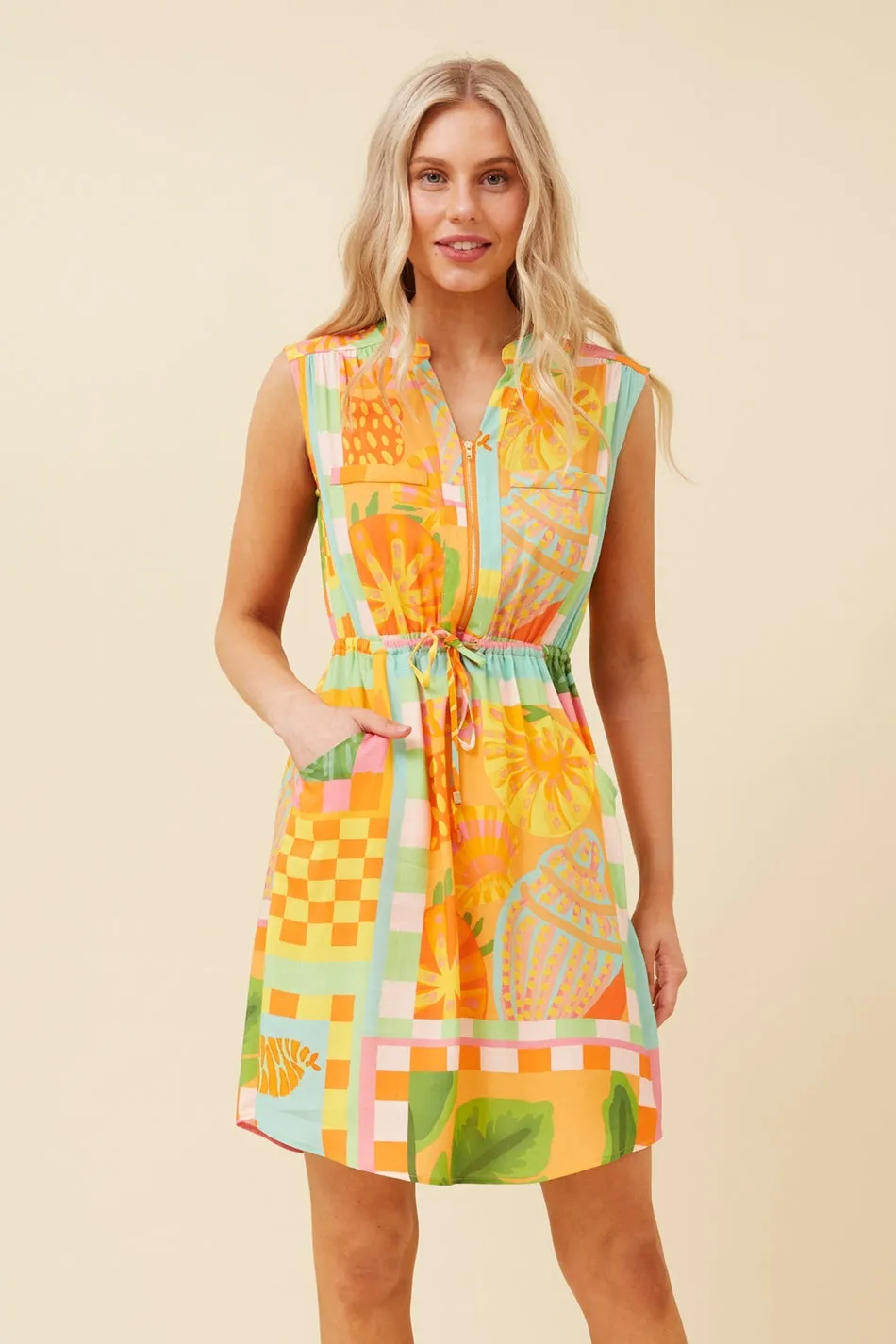 KASHA PATCHWORK SHORT DRESS