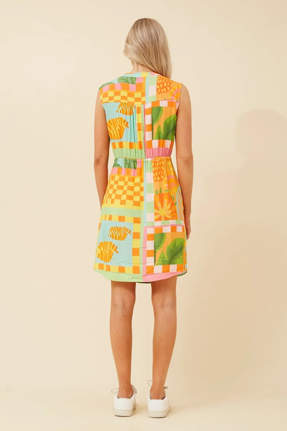 KASHA PATCHWORK SHORT DRESS