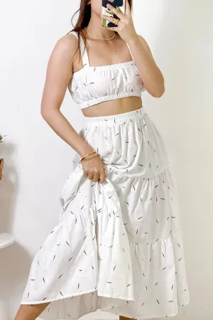 Natalie Cropped Top and Tiered Skirt Coordinates