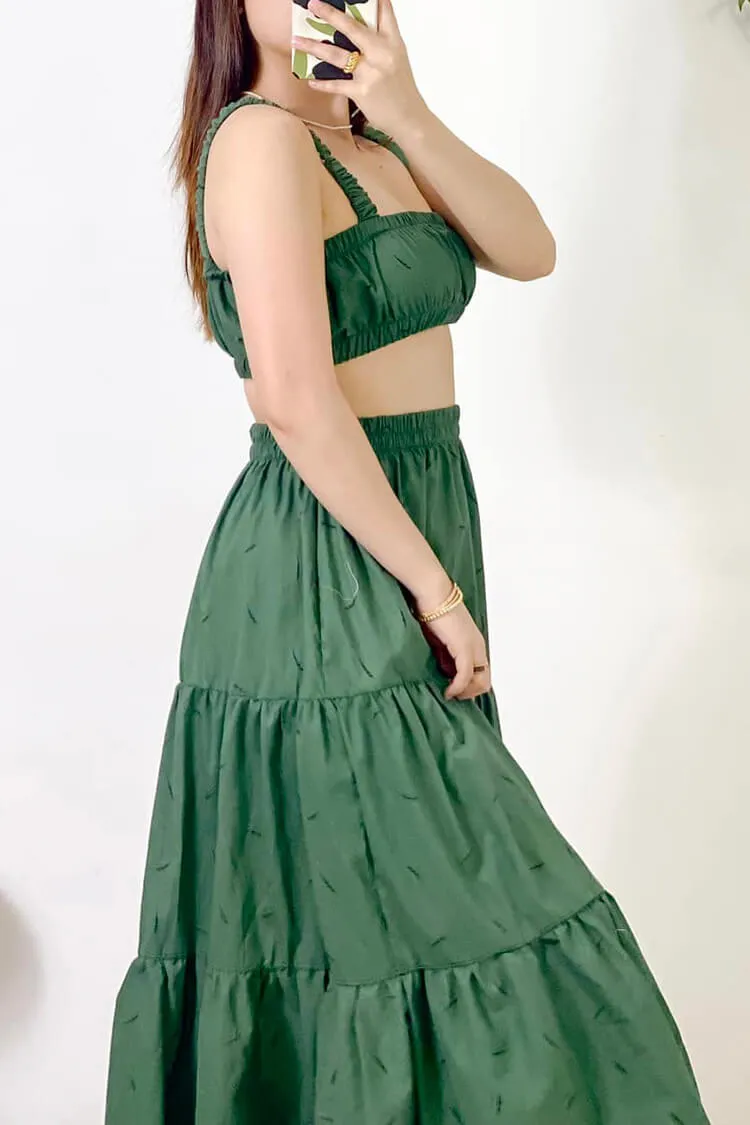 Natalie Cropped Top and Tiered Skirt Coordinates