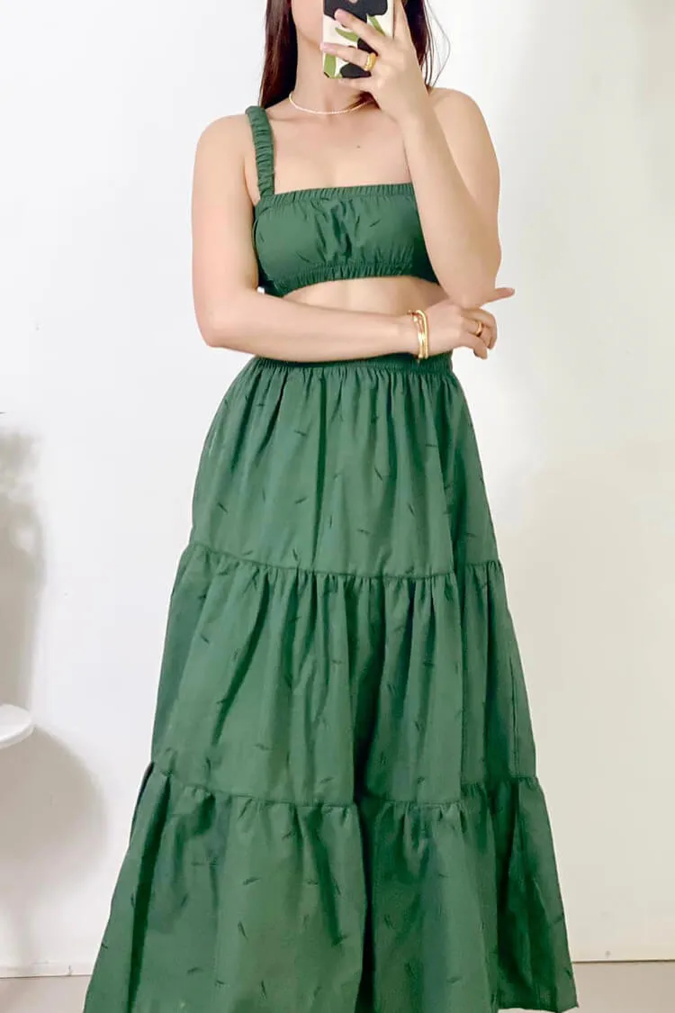 Natalie Cropped Top and Tiered Skirt Coordinates