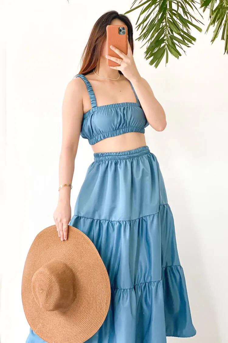 Natalie Cropped Top and Tiered Skirt Coordinates