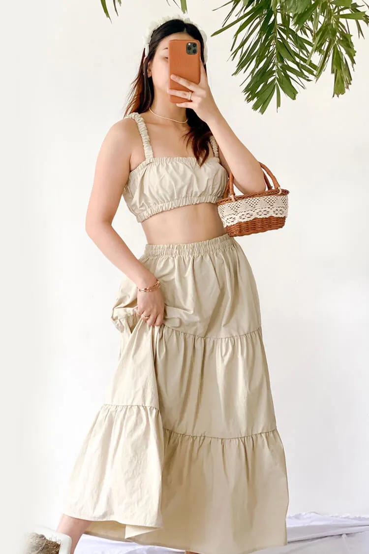 Natalie Cropped Top and Tiered Skirt Coordinates