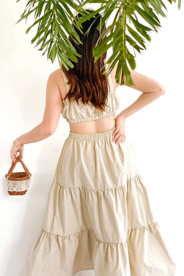 Natalie Cropped Top and Tiered Skirt Coordinates