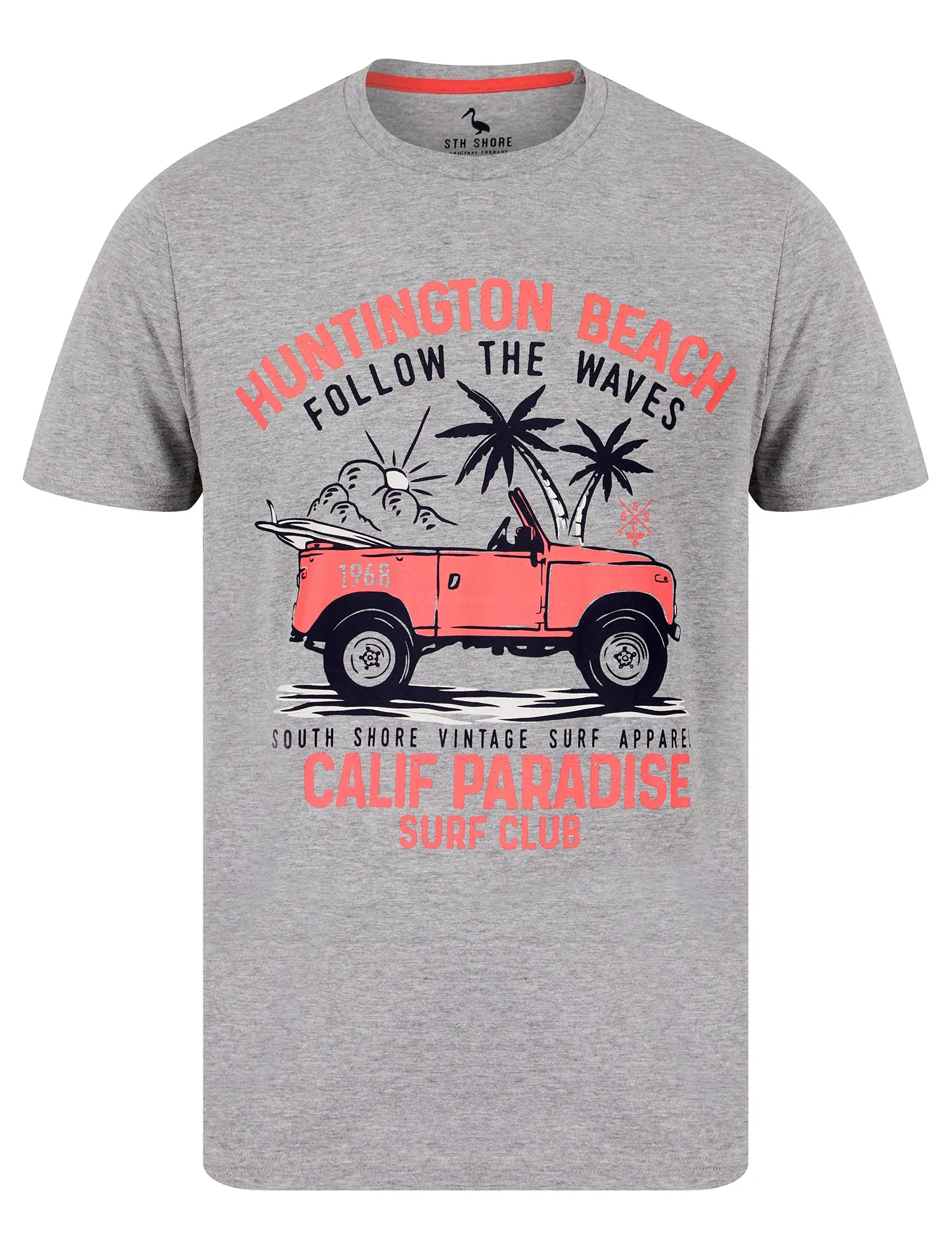 Newry Motif Cotton Jersey T-Shirt in Light Grey Marl - South Shore