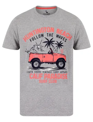 Newry Motif Cotton Jersey T-Shirt in Light Grey Marl - South Shore