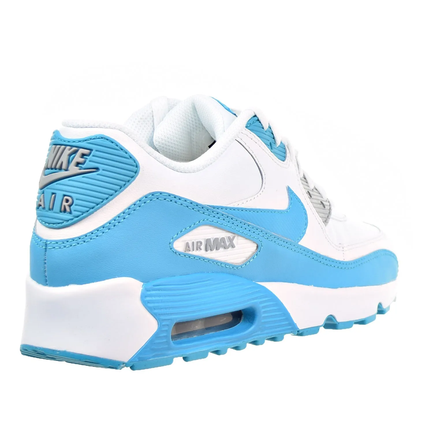Nike Air Max 90 LTR Big Kid's Shoes White/Chlorine Blue/Wolf Grey