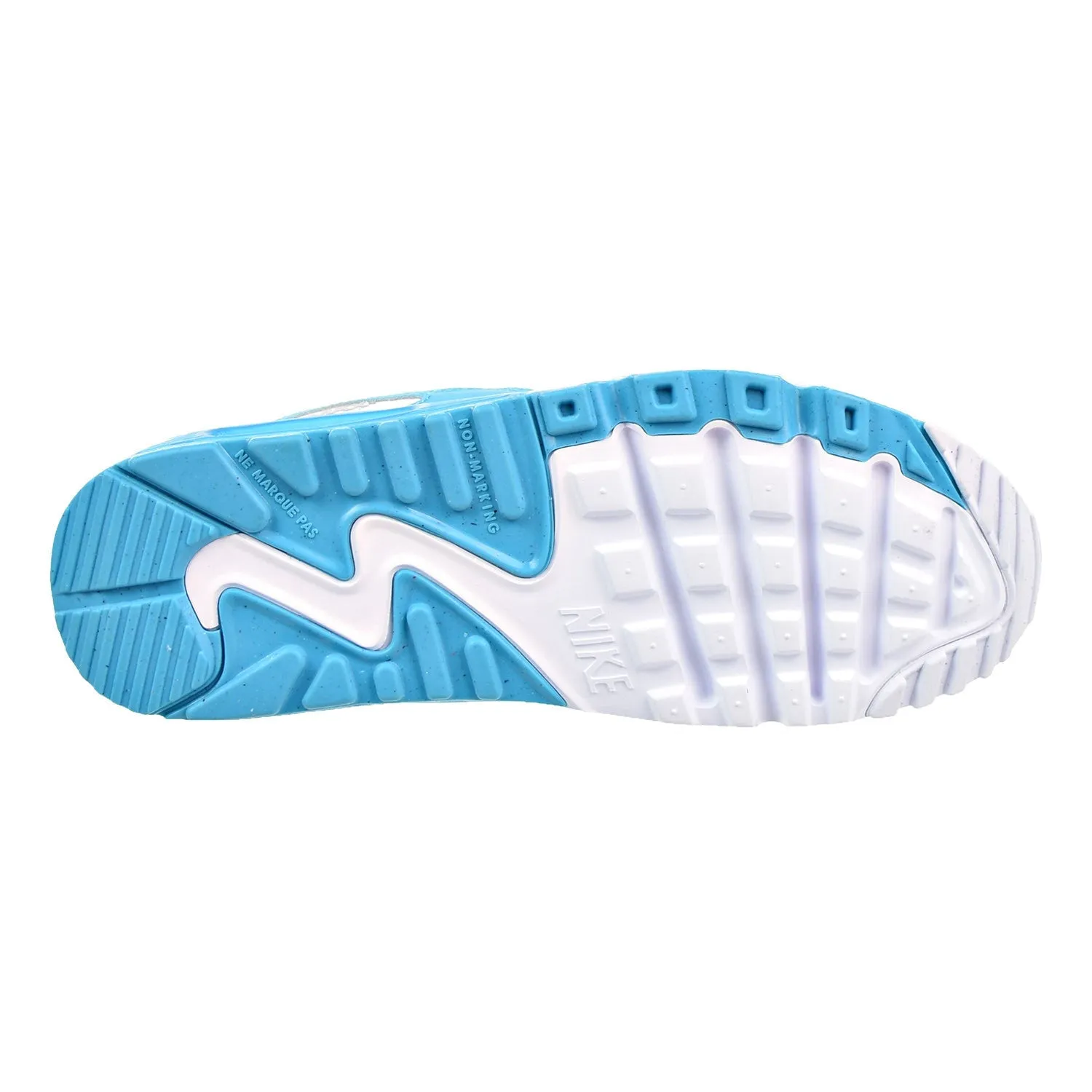 Nike Air Max 90 LTR Big Kid's Shoes White/Chlorine Blue/Wolf Grey