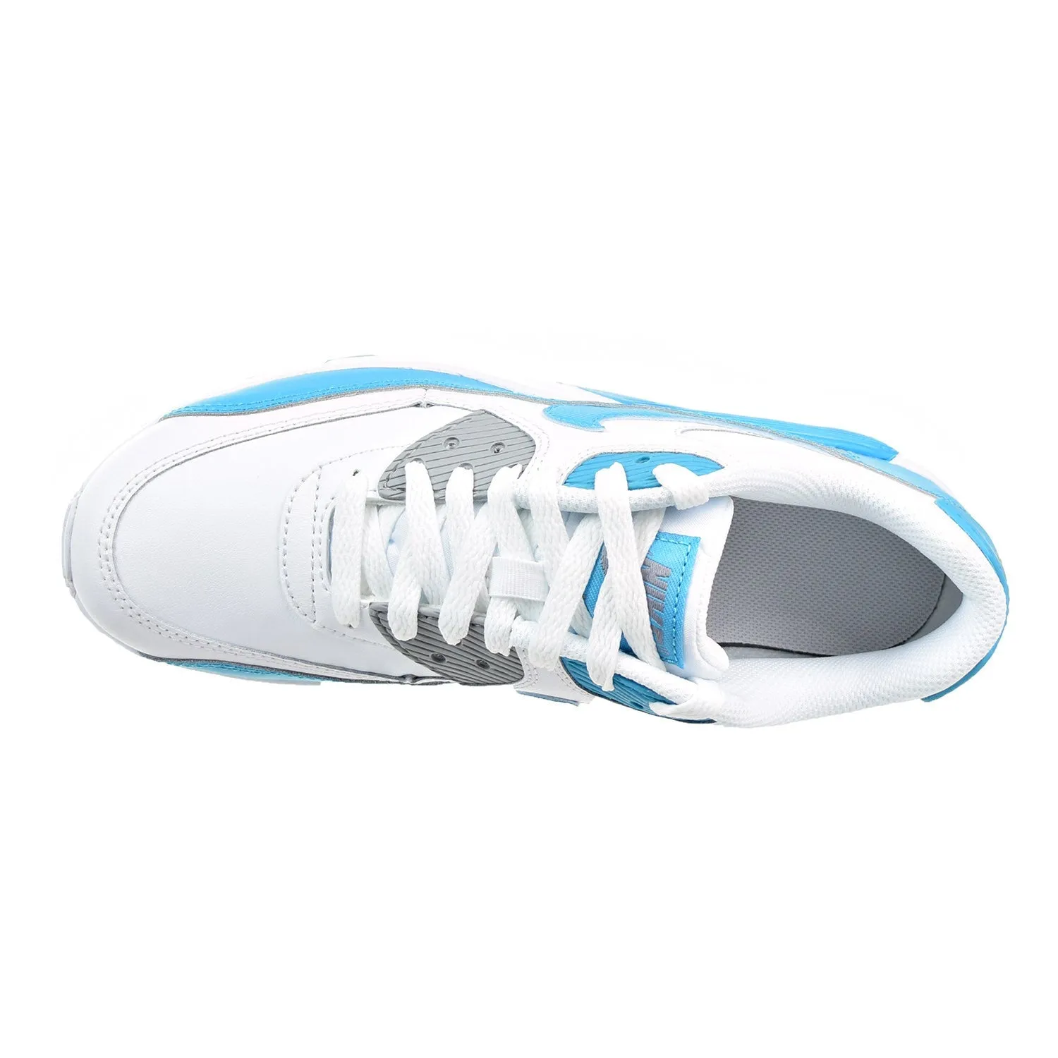 Nike Air Max 90 LTR Big Kid's Shoes White/Chlorine Blue/Wolf Grey