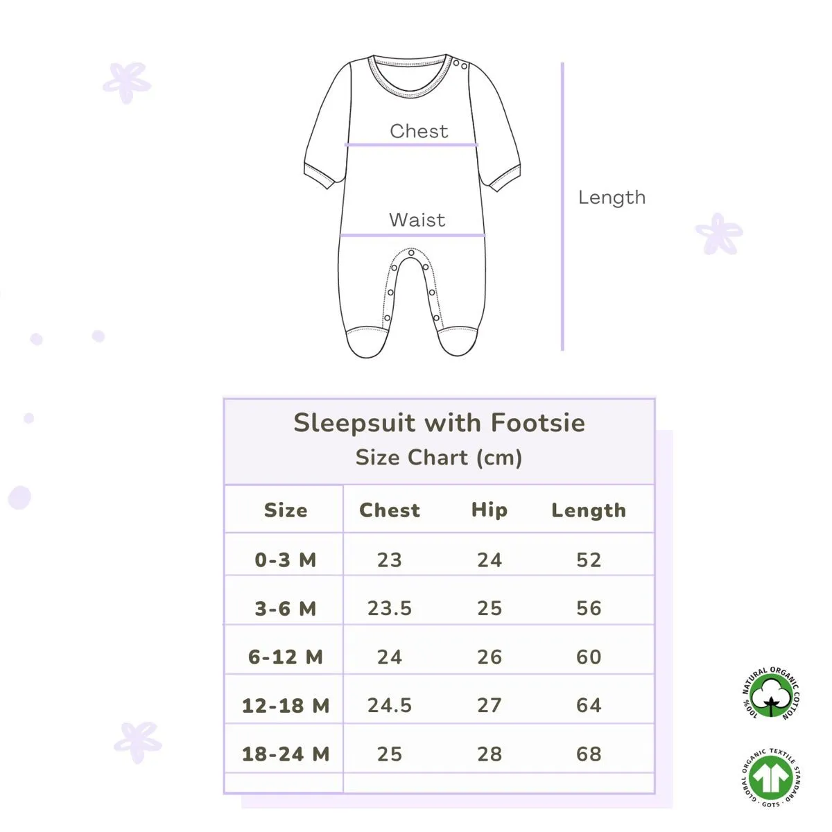 Organic Cotton Sleepsuit with Footsie- Free Float