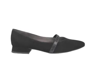 Paul Green Womens Shoe Ballerina Samtziege Black