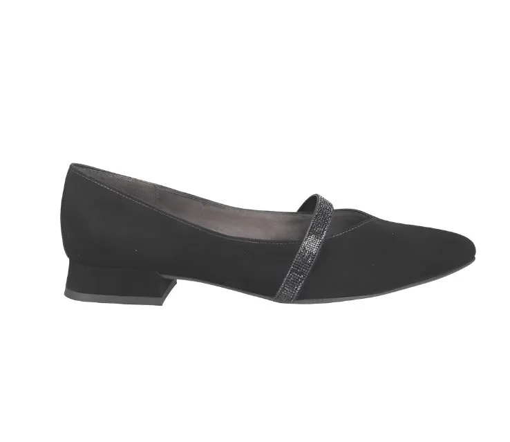 Paul Green Womens Shoe Ballerina Samtziege Black