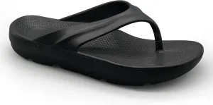 Pure Stride Therapeutic Flip Flops, Orthotic Thong Sandals for Plantar Fasciitis, Metatarsal and Heel Spurs, Feet Pain Relief and Arch Support - Black, Mens Size 10/Womens Size 11