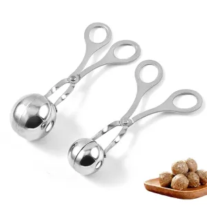 Qfdian Convenient Kitchen Meatball Maker Stainless Steel Meatball Clip Fish Ball Rice Ball Making Mold Tool Kitchen Accessories