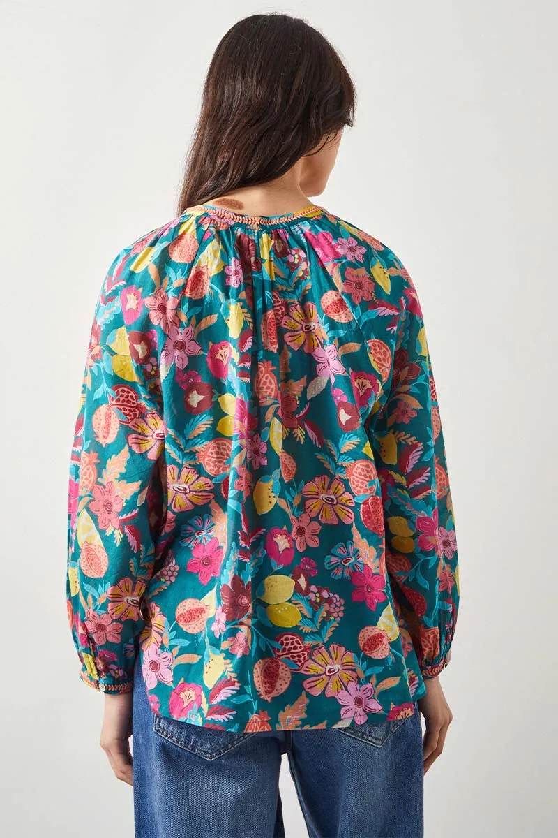 Romy Embroidered Green Top