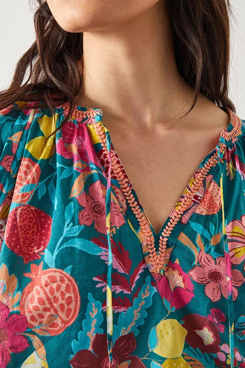 Romy Embroidered Green Top