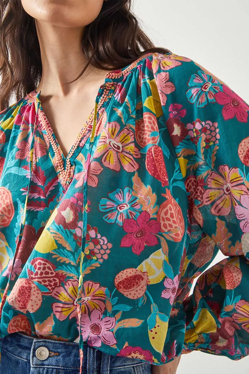 Romy Embroidered Green Top