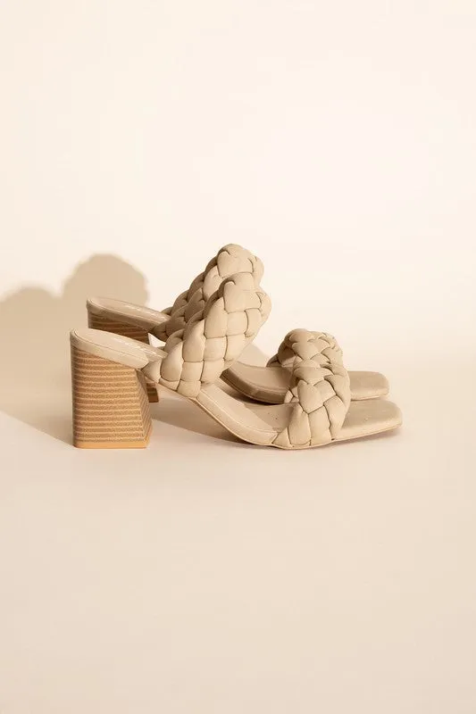 SODA BUGGY Braided Strap Mule Heels