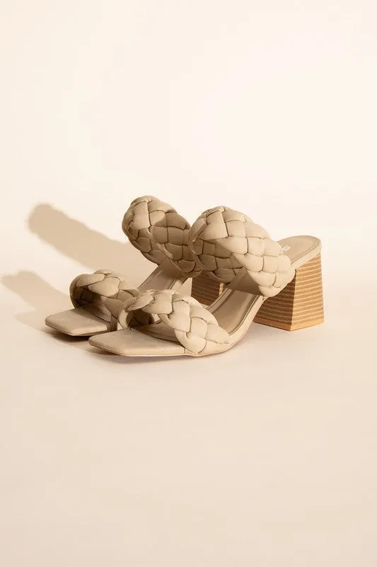 SODA BUGGY Braided Strap Mule Heels