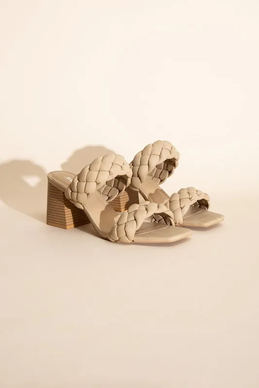 SODA BUGGY Braided Strap Mule Heels