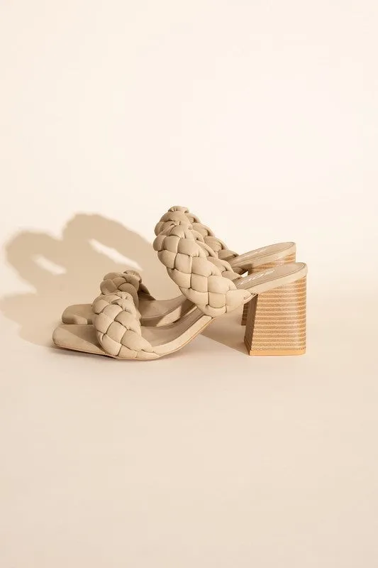 SODA BUGGY Braided Strap Mule Heels