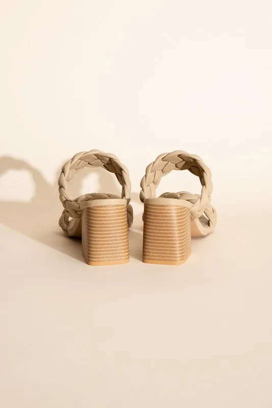 SODA BUGGY Braided Strap Mule Heels