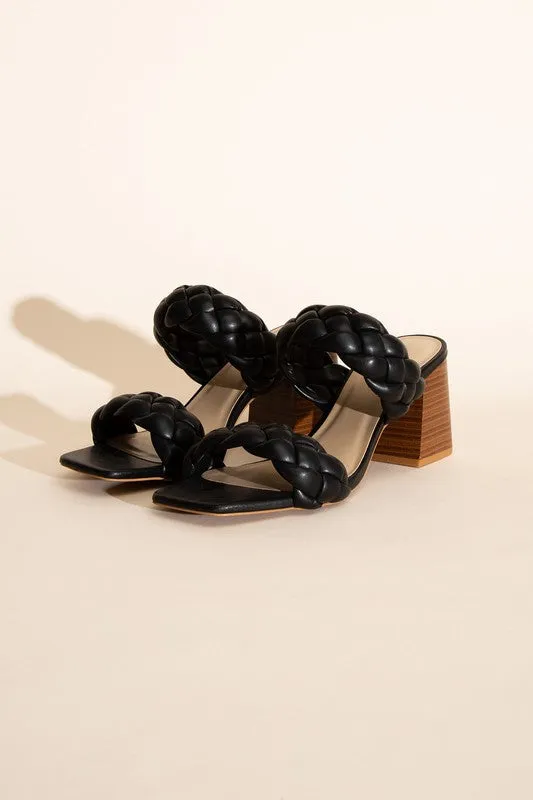 SODA BUGGY Braided Strap Mule Heels