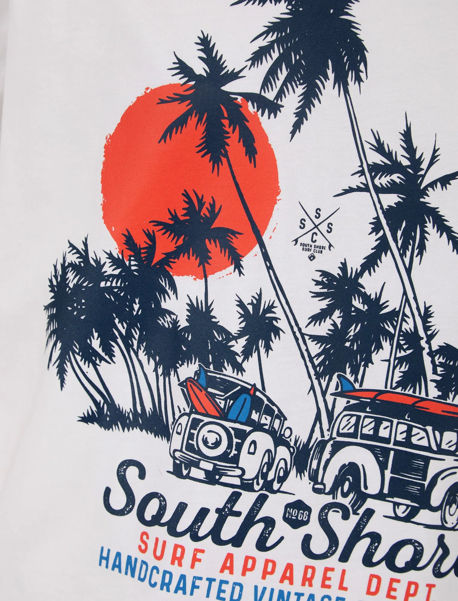 Straban Motif Cotton Jersey T-Shirt in Bright White - South Shore
