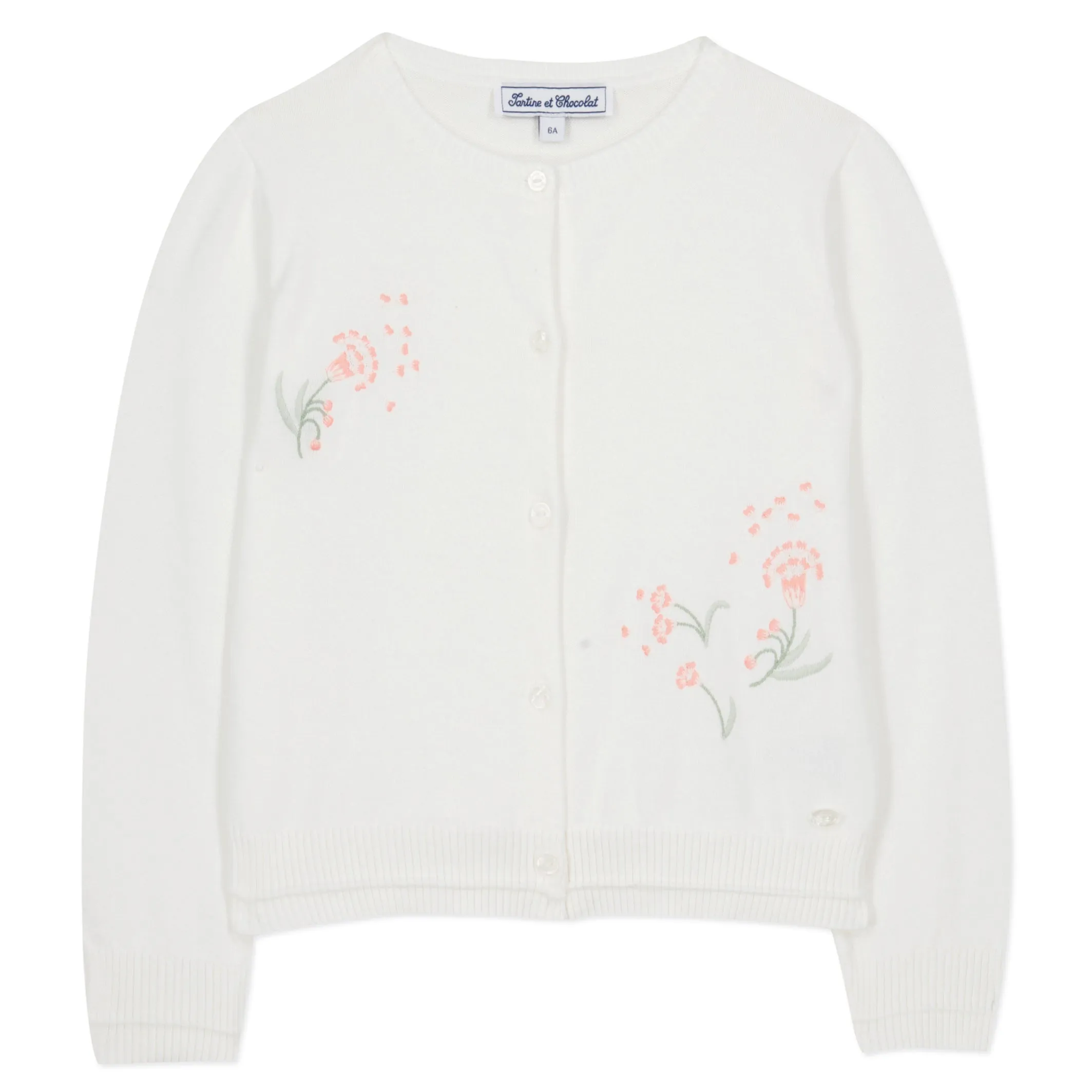 TARTINE ET CHOCOLAT Spring Floral Embroidered Cardigan