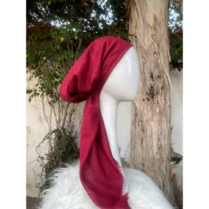 Turkish Cotton Metallic Solid Pretied w/ Long Tails - Ruby