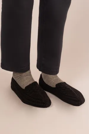 Ugentino Slippers Baby Llama & Wool Color Black