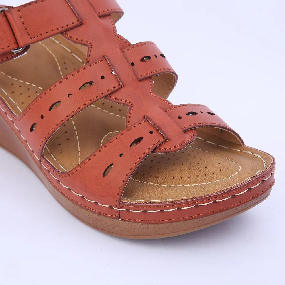 Women Wedges Platform Casual Soft Sole Camel Color Lightweight Comfortable Sandals