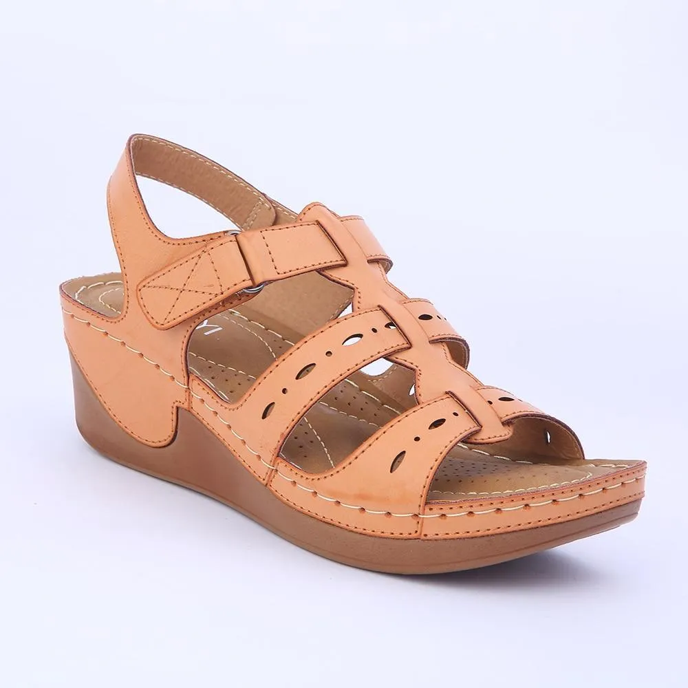 Women Wedges Platform Casual Soft Sole Camel Color Lightweight Comfortable Sandals